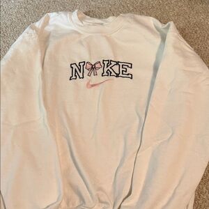 White and Pink Crewneck Sweater